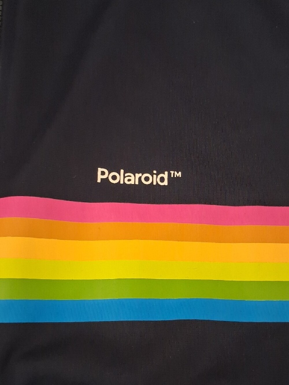 Vintage Men's Polaroid Impossible Dark Navy-BlackTrack Zip Up-Rainbow Stripe (M) - Picture 4 of 12
